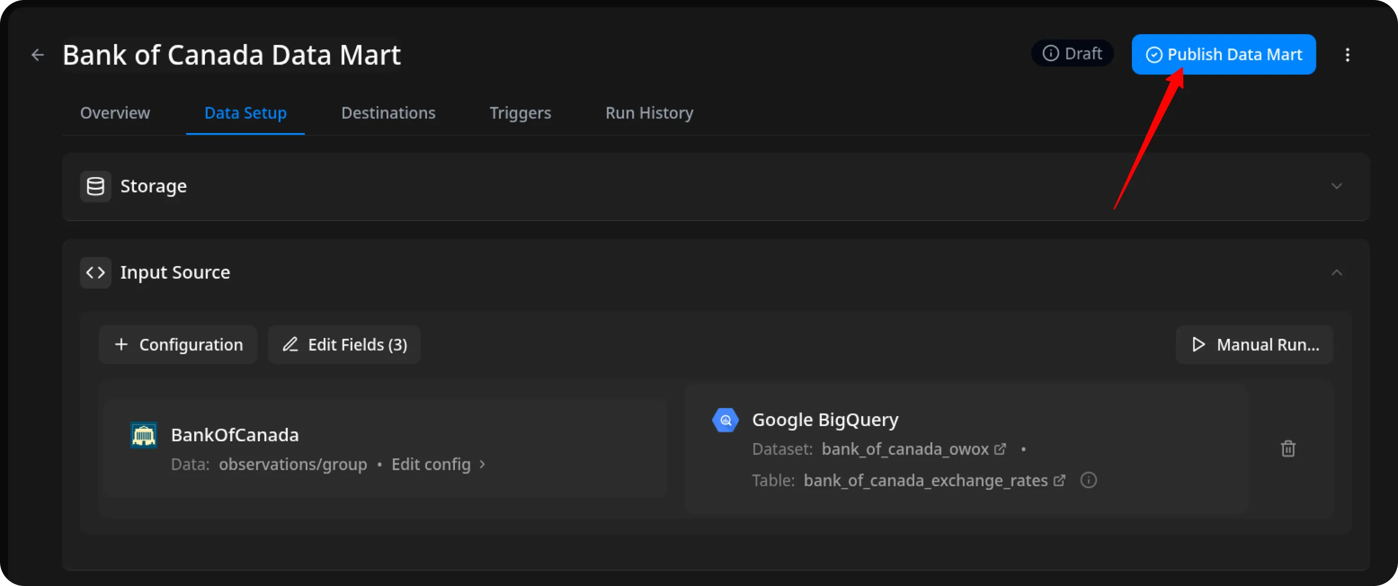 Bank of Canada Publish Data Mart