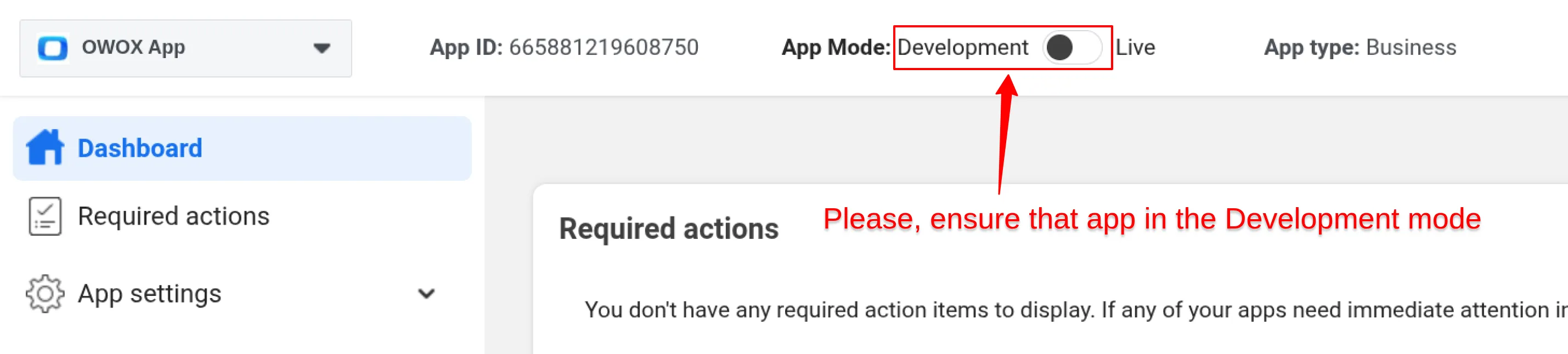 Facebook Development Mode