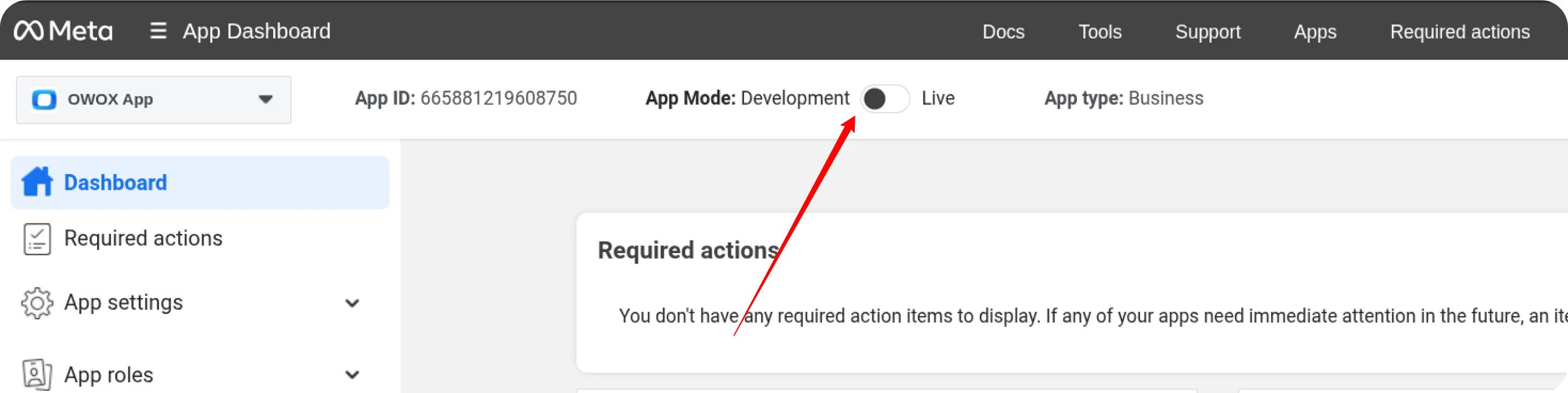 Facebook Development Mode