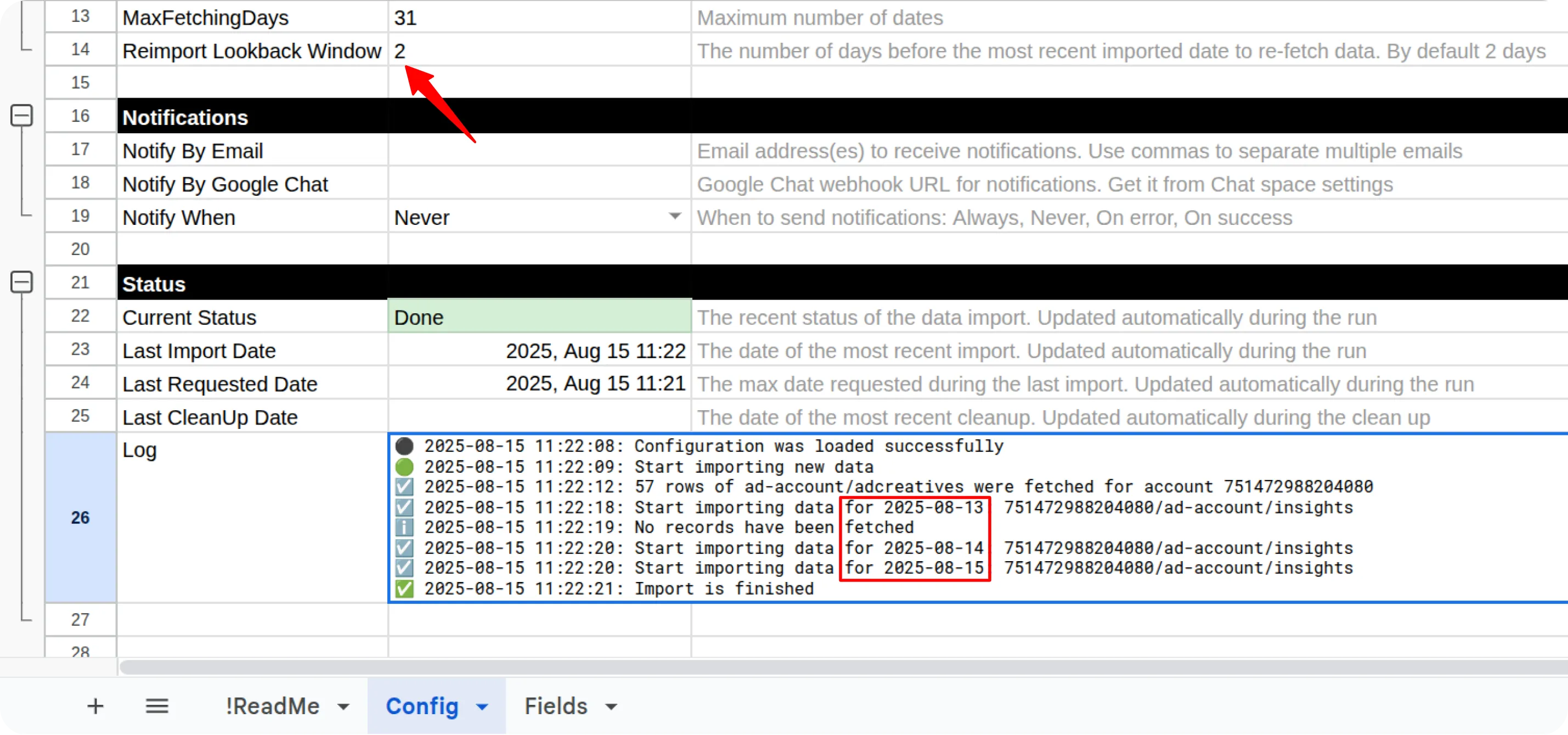 Facebook Reimport