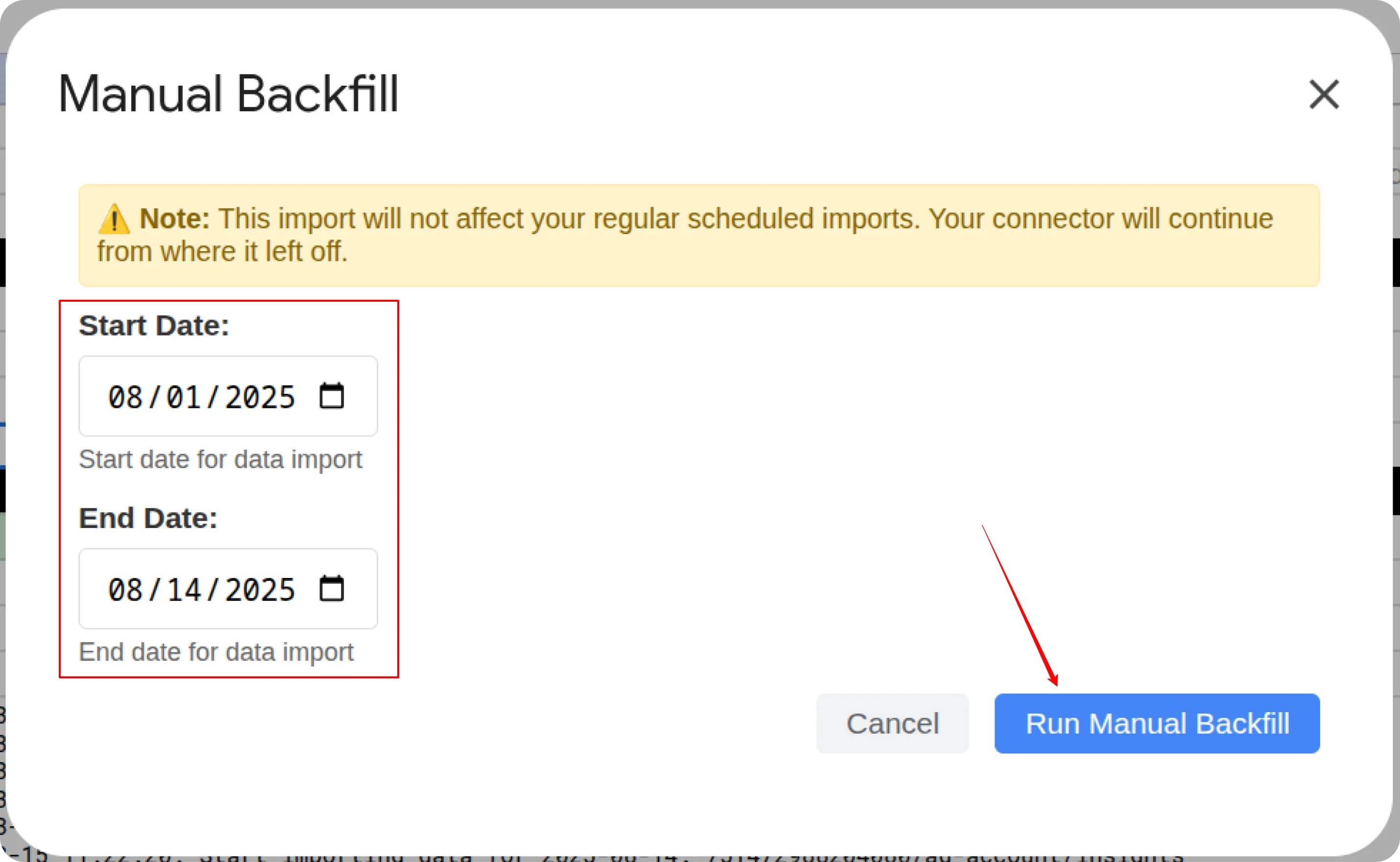 Facebook Run Backfill