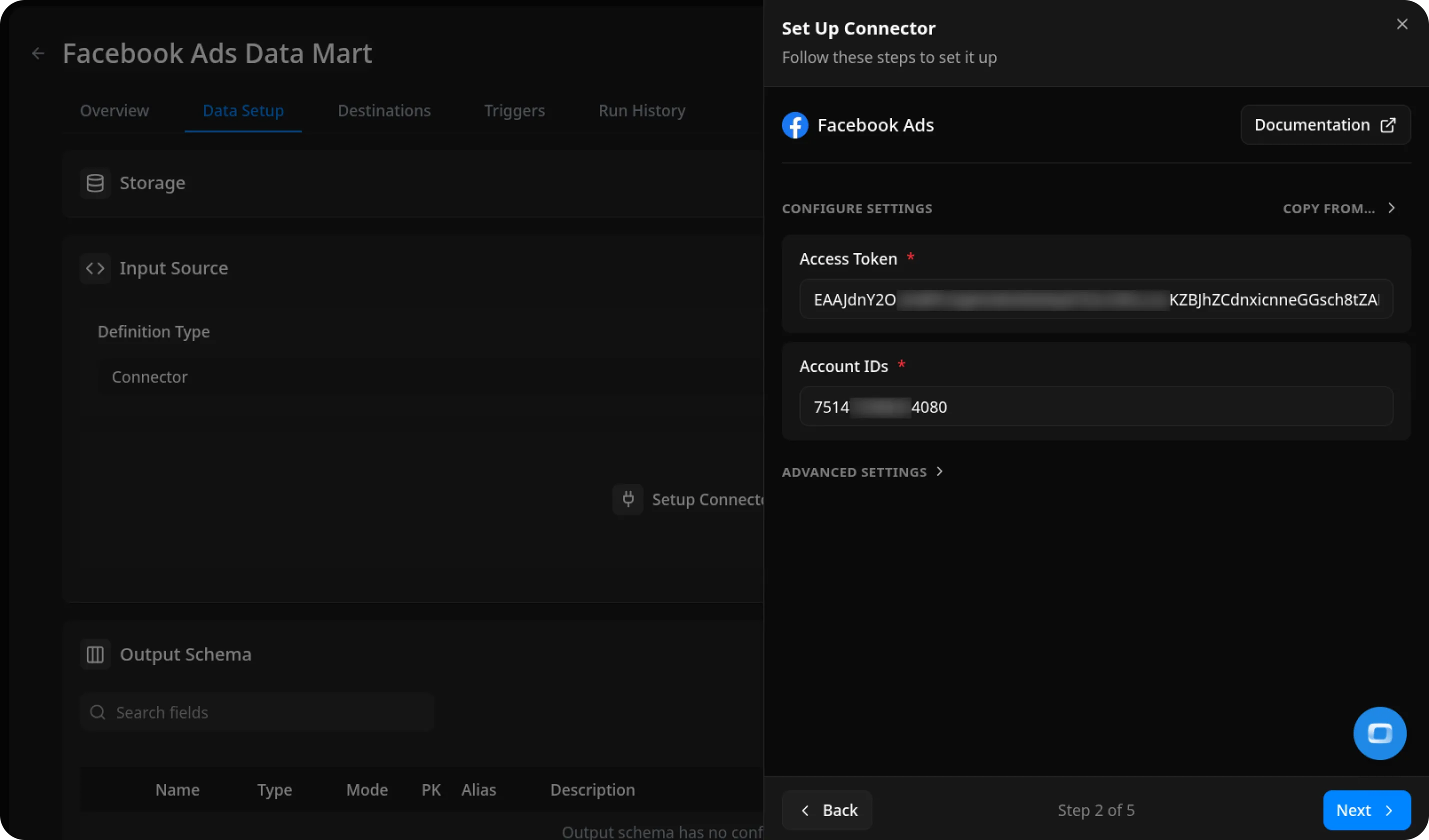 Facebook Setup Connector