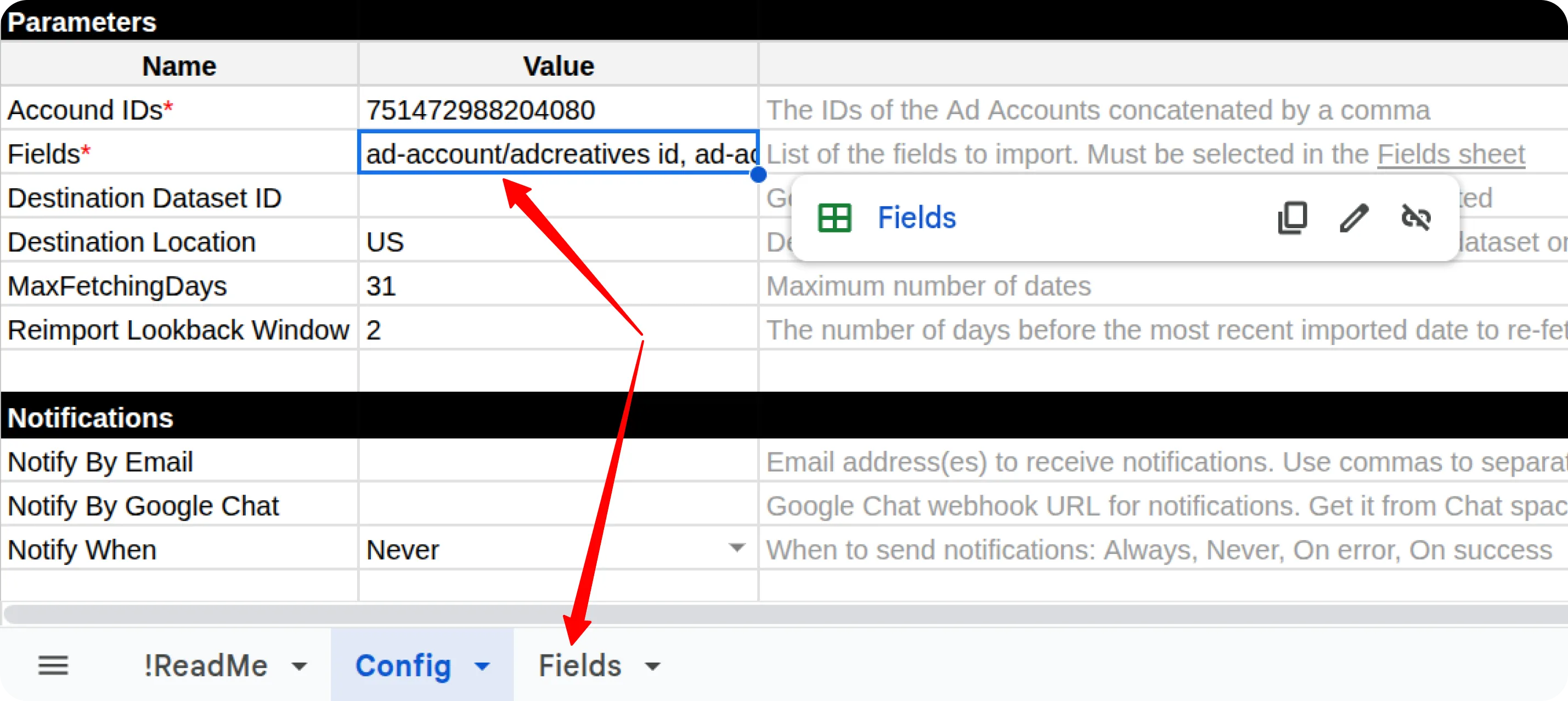 Facebook Fields