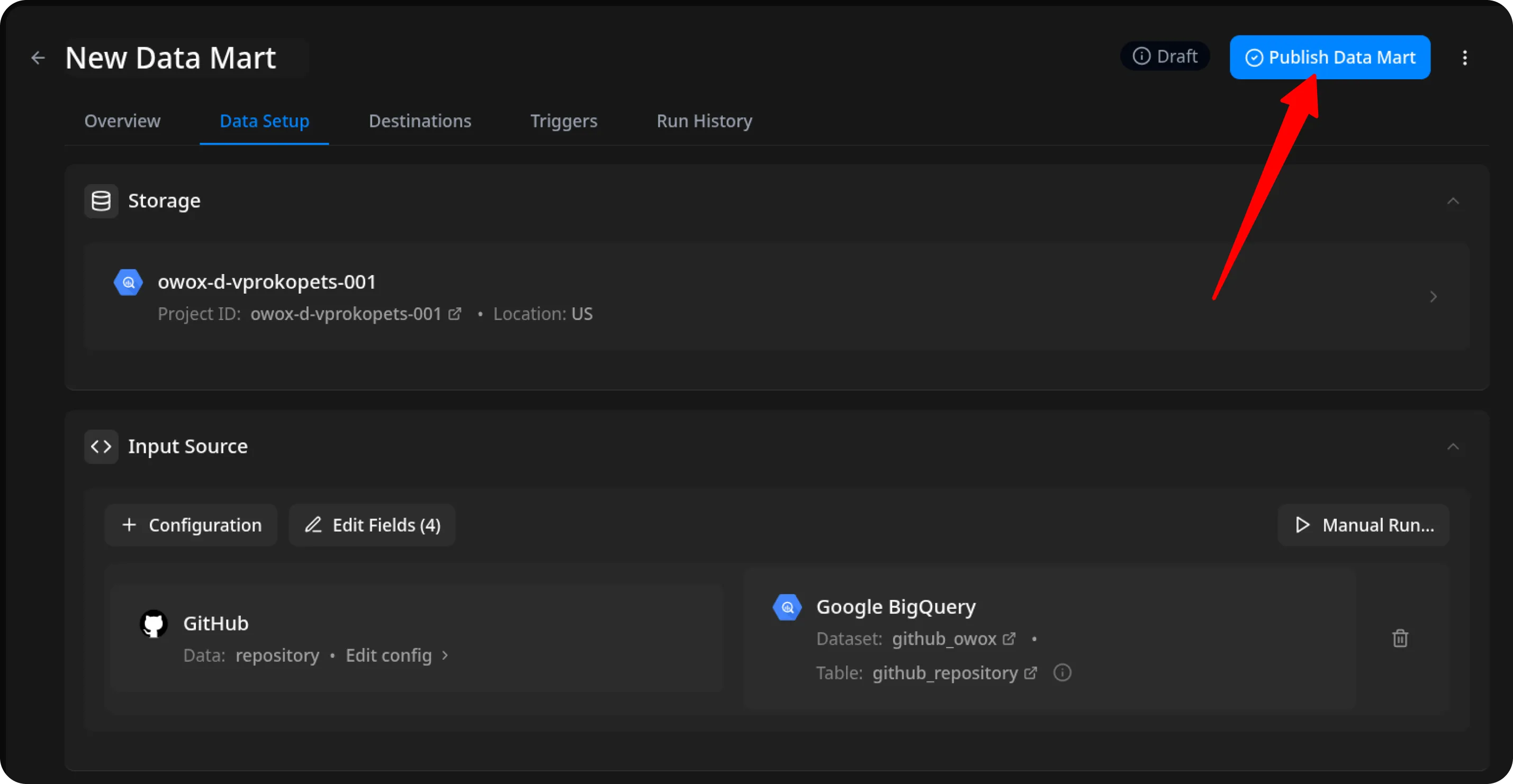 GitHub Publish Data Mart