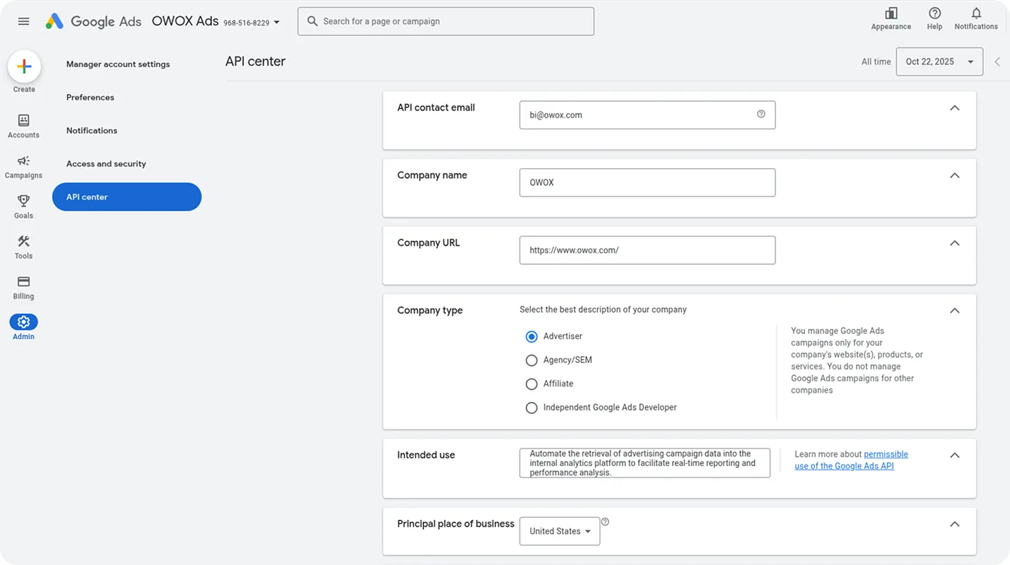 Google Ads Request API