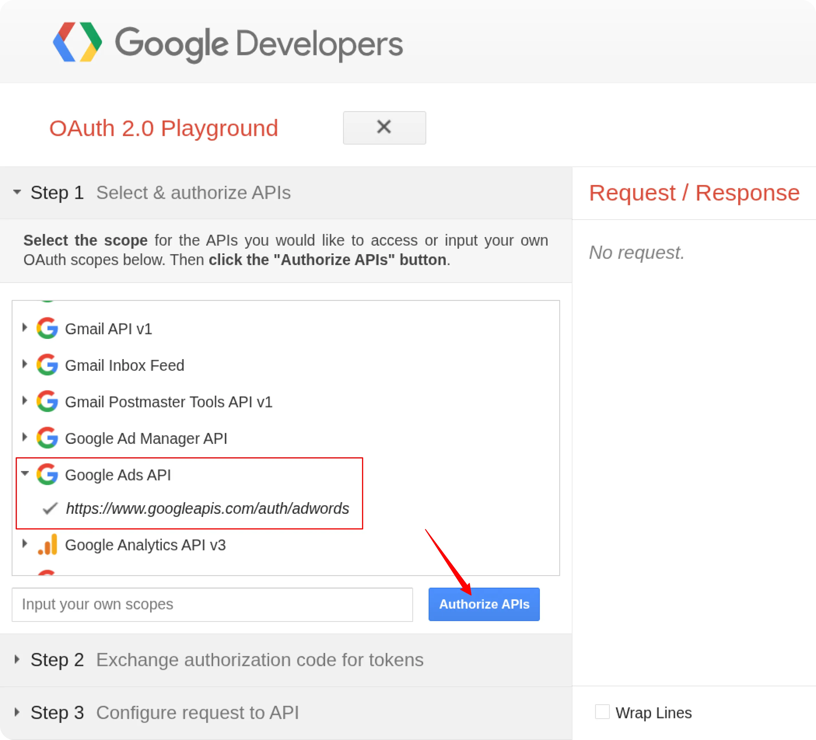 Google Ads Authorize API