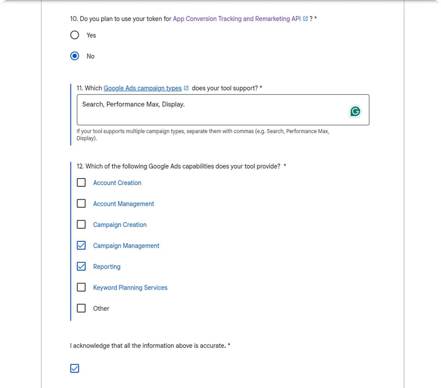 Google Ads Request Form
