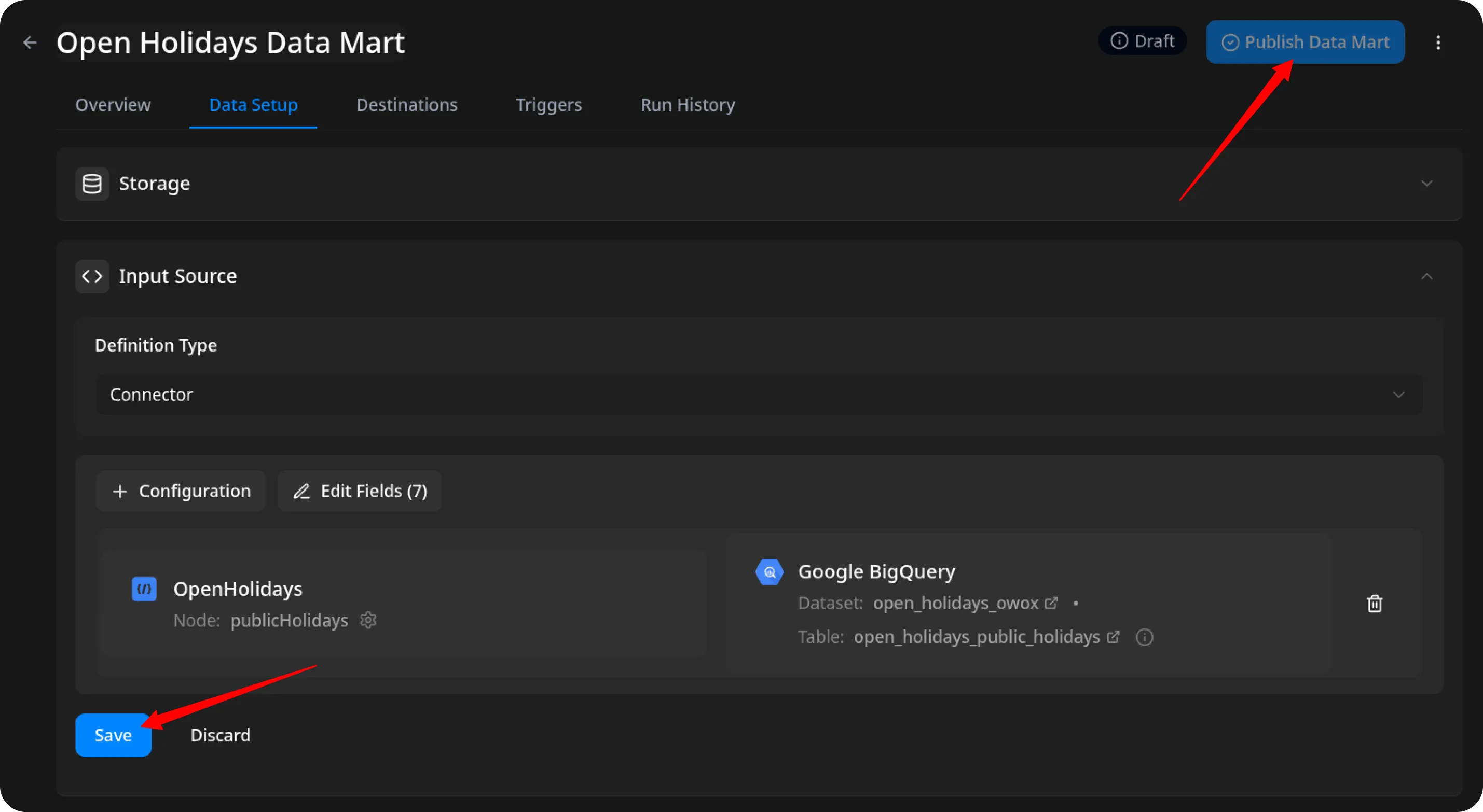 Open Holidays Publish Data Mart