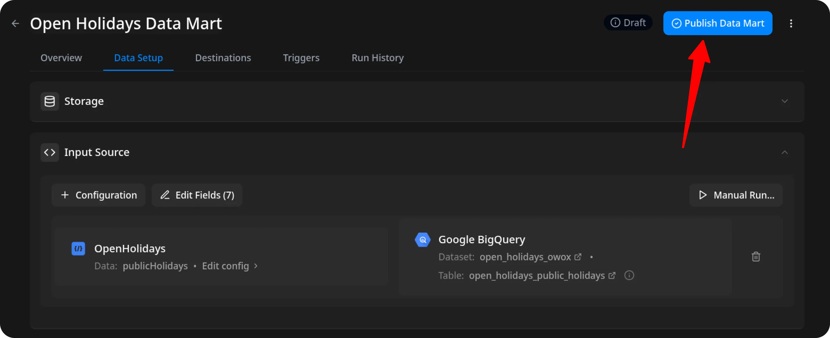 Open Holidays Publish Data Mart