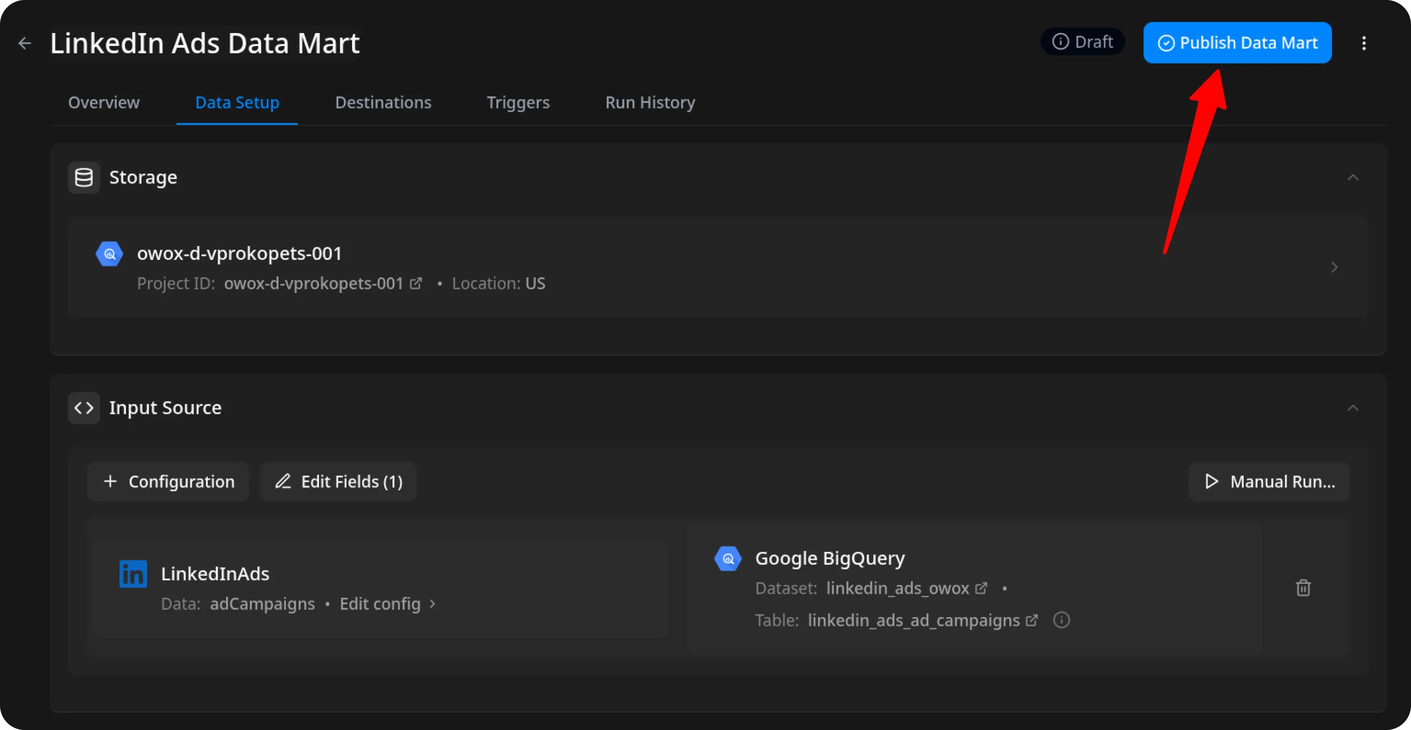 LinkedIn Ads Publish Data Mart