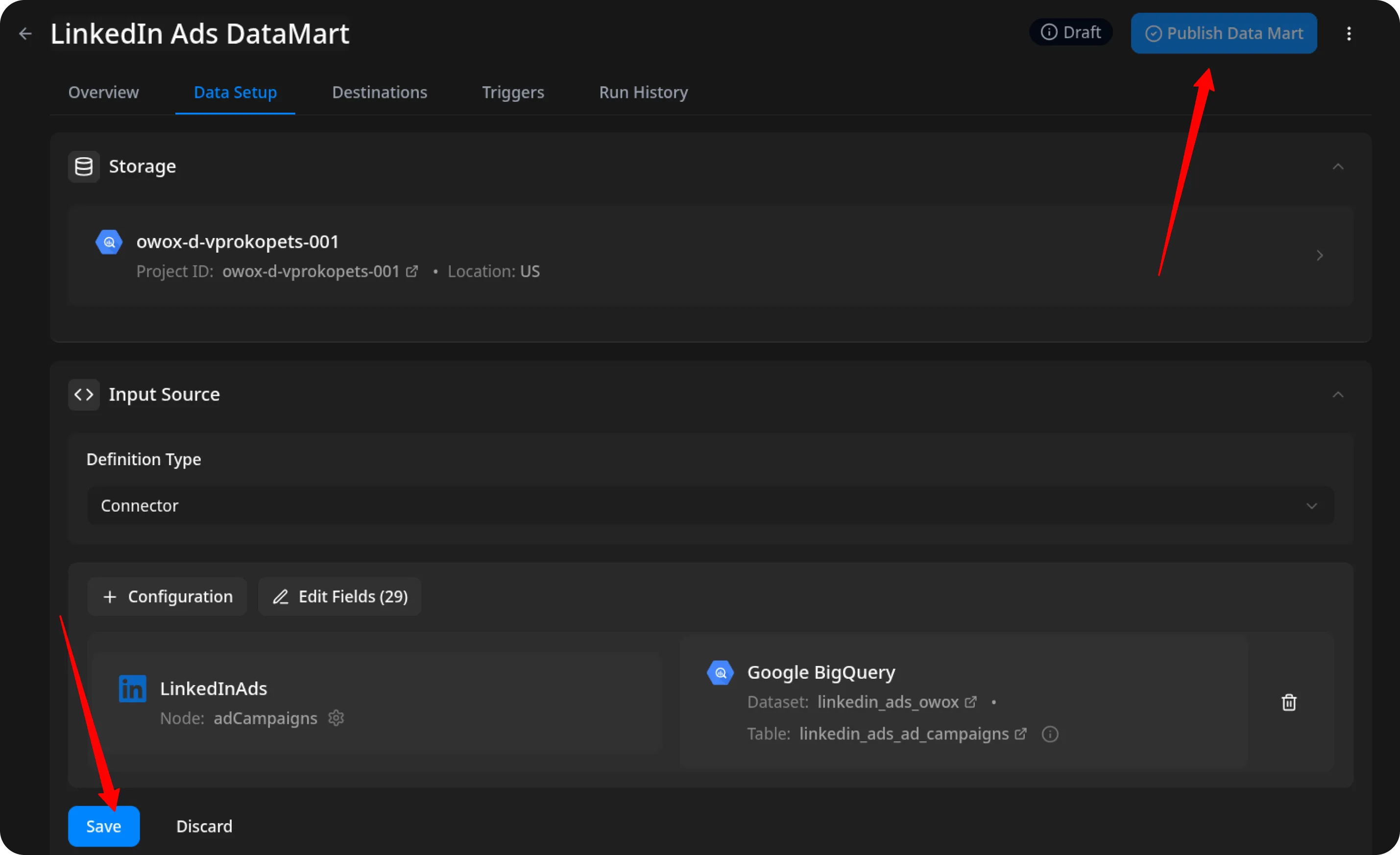 LinkedIn Ads Publish Data Mart