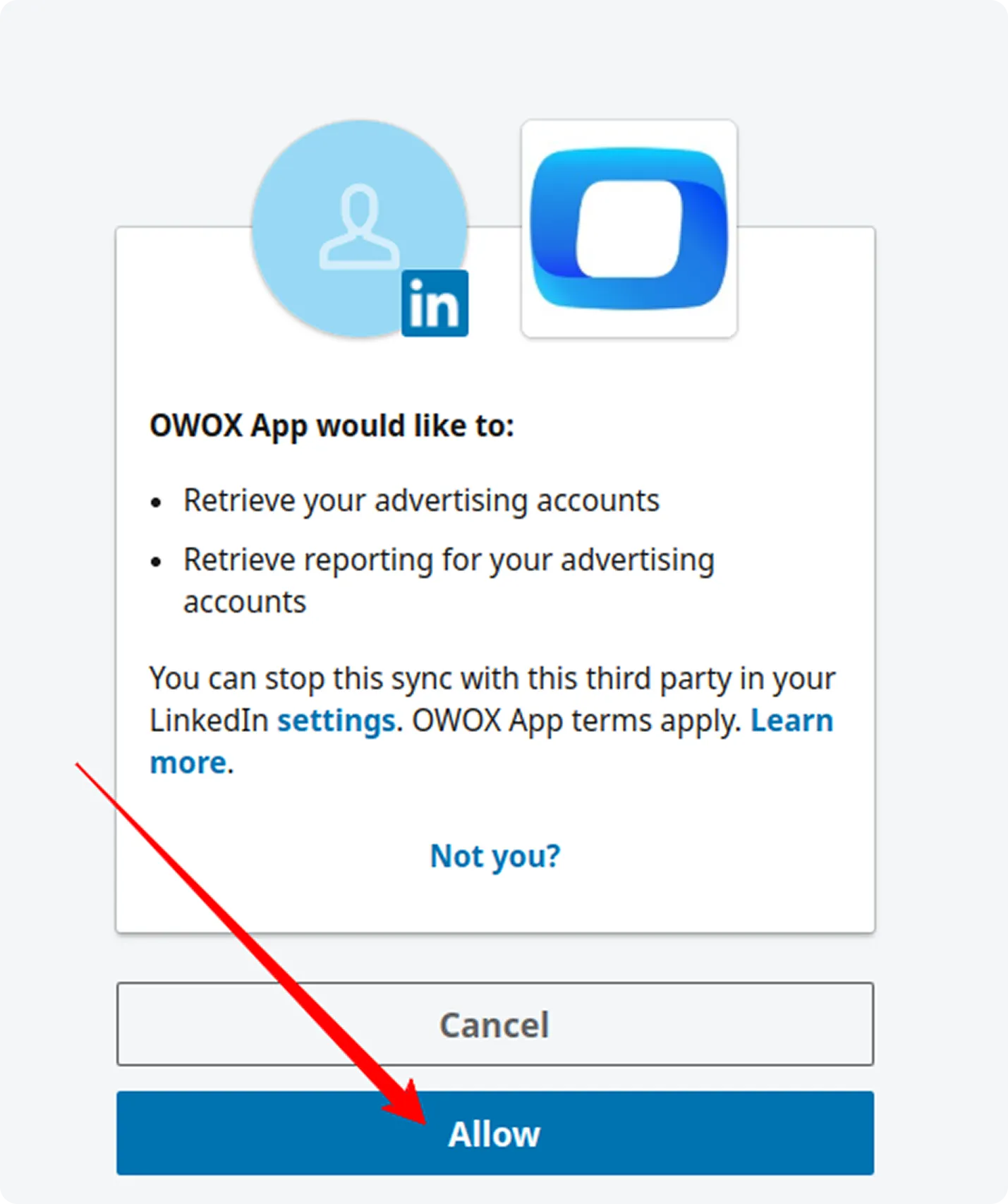 LinkedIn Allow access