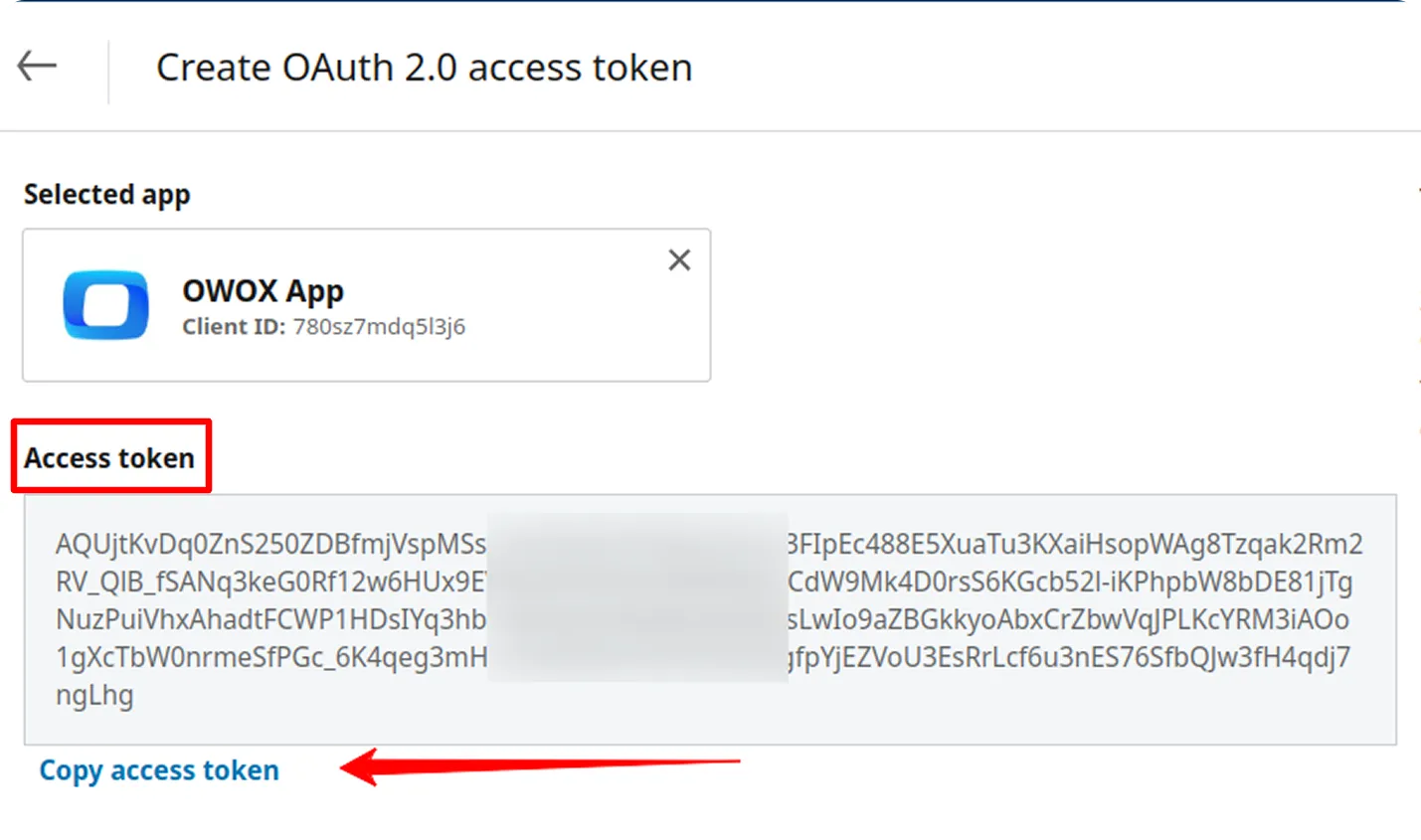LinkedIn Copy token
