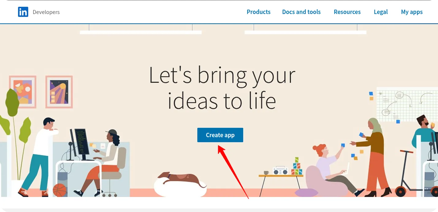 LinkedIn creating app
