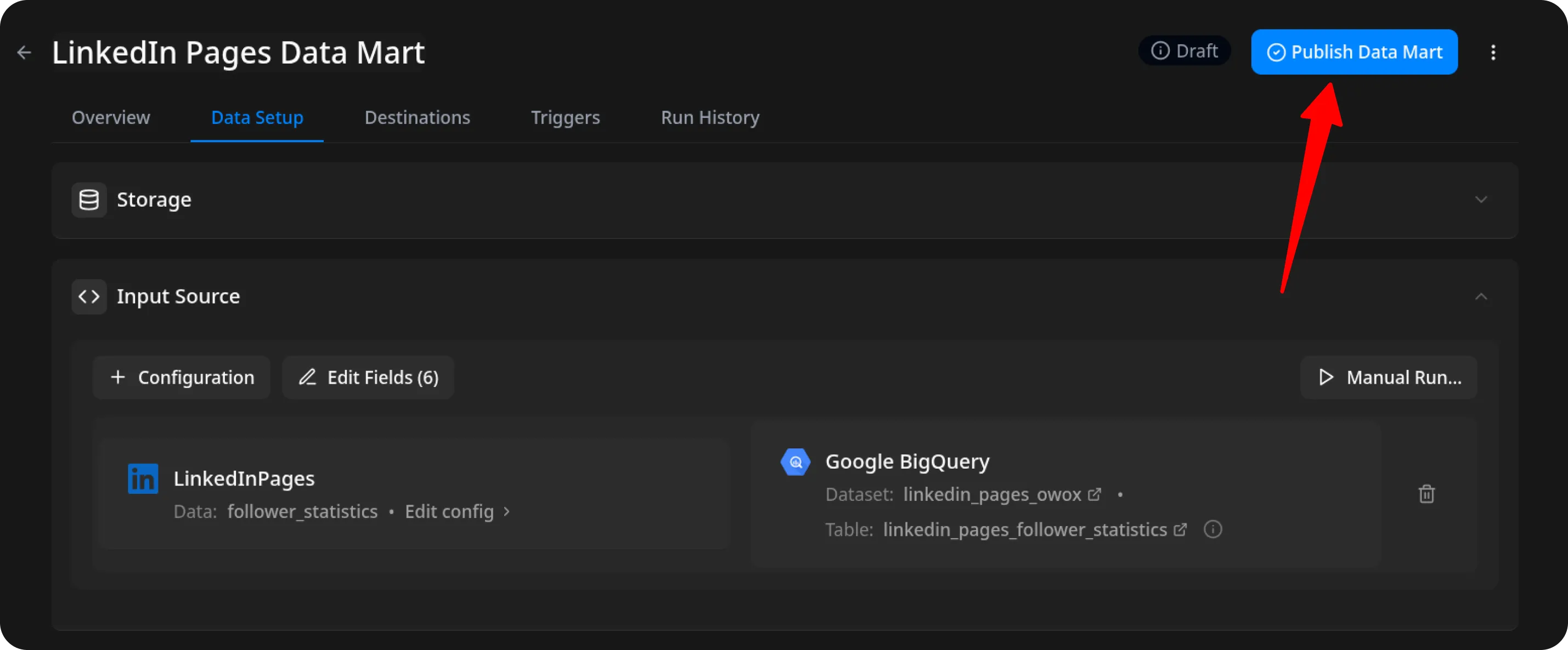 LinkedIn Pages Publish Data Mart