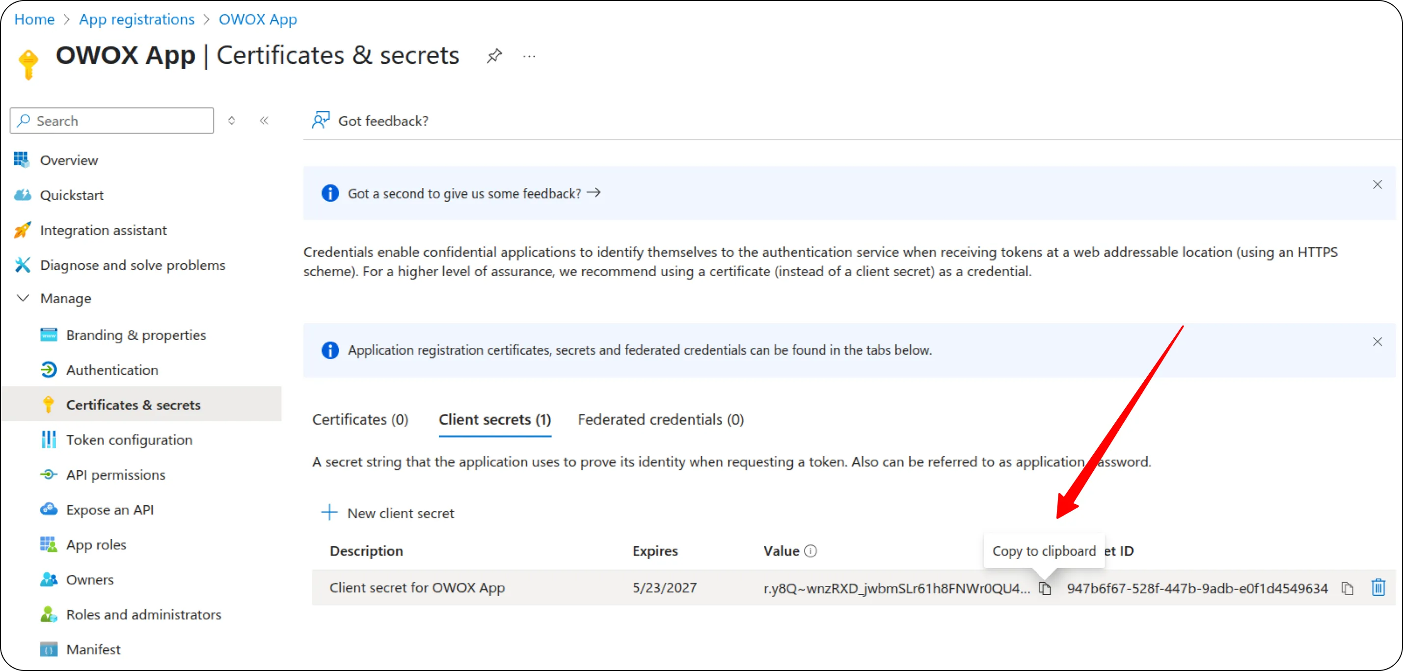 Microsoft Copy Secret