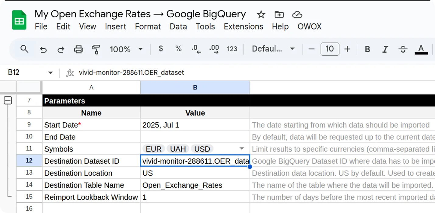 Open Exchange Rates Dataset