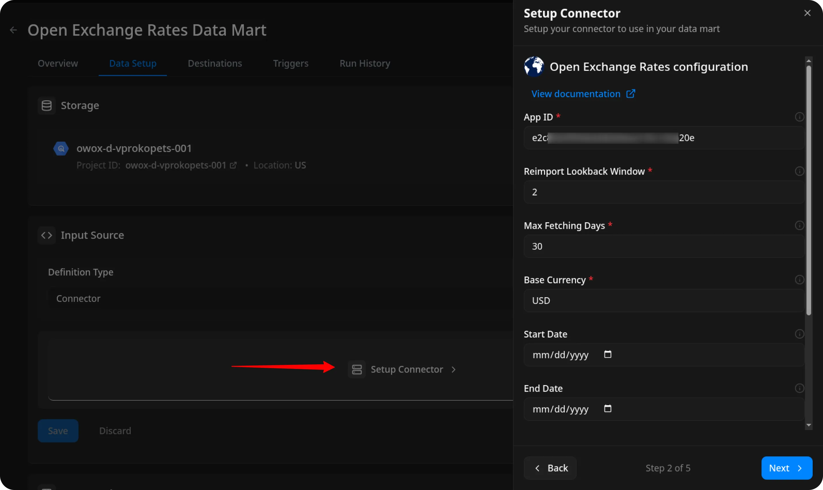 Open Exchange Rates Setup Connector