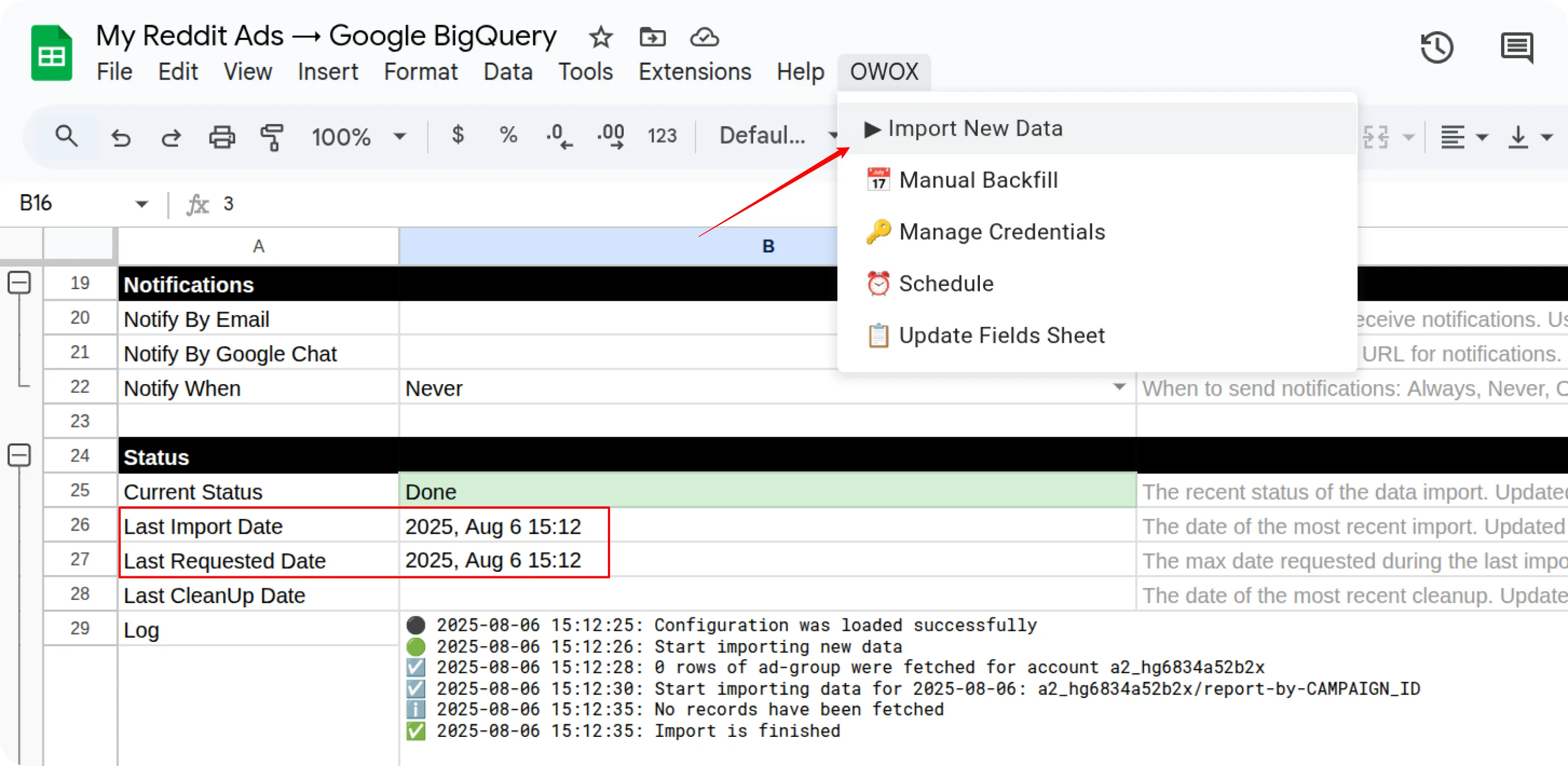 Reddit Import New Data
