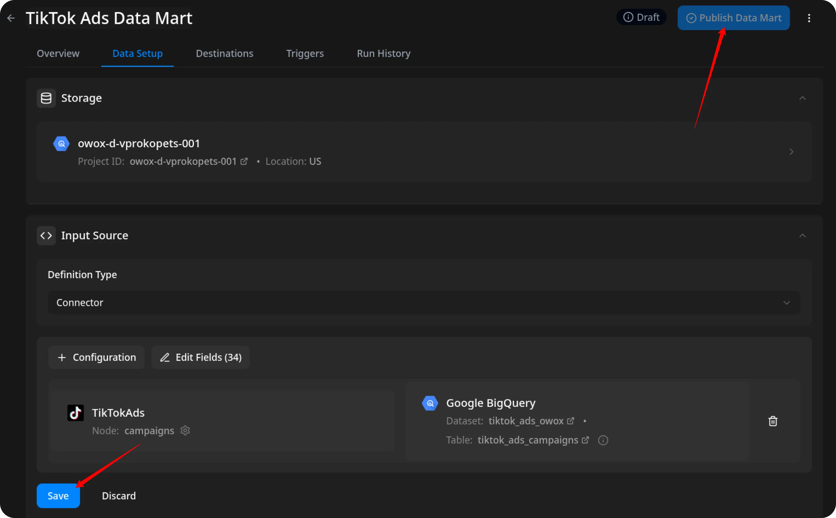 TikTok Ads Publish Data Mart