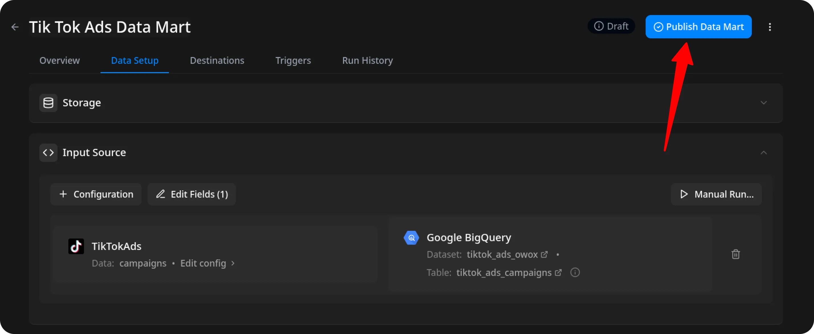 TikTok Ads Publish Data Mart