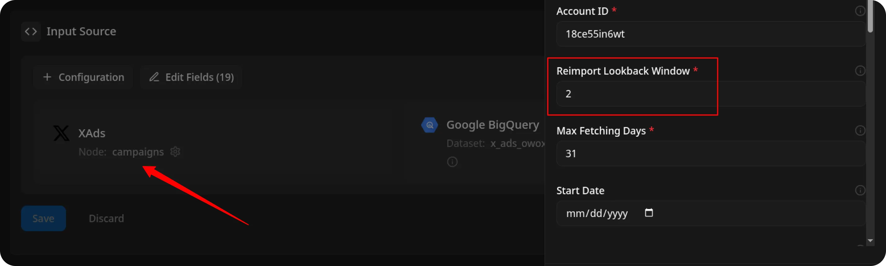 X Ads Reimport